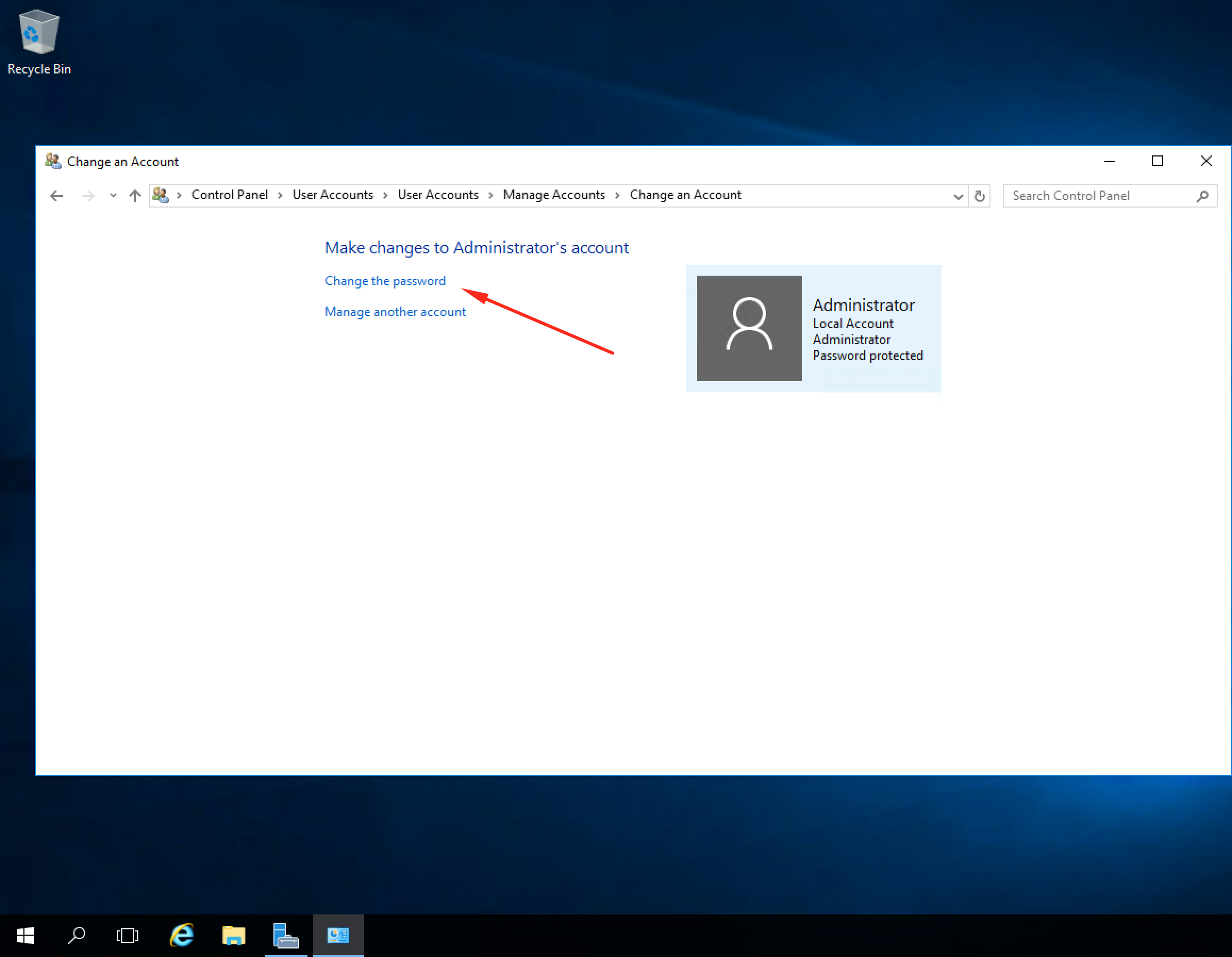 Смена пароля Windows 10