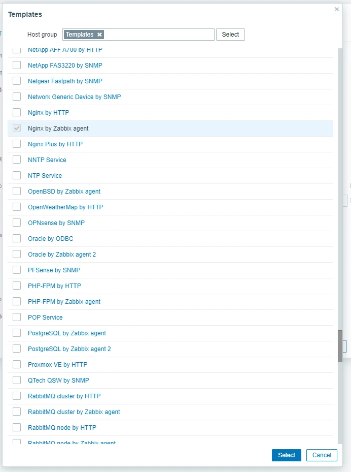 настройка Zabbix